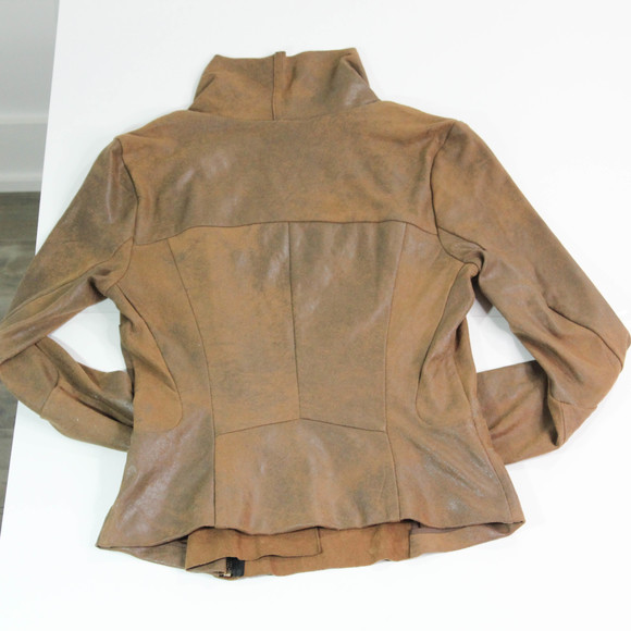 Dex Suede Draped Cowl Neck Lightweight Coat - Picture 14 of 15